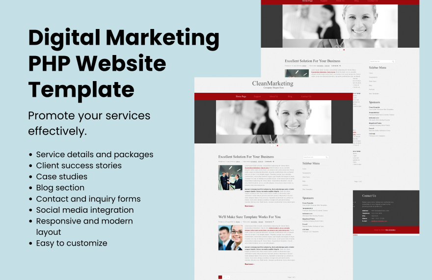 Free Digital Marketing PHP Website in PHP to Download