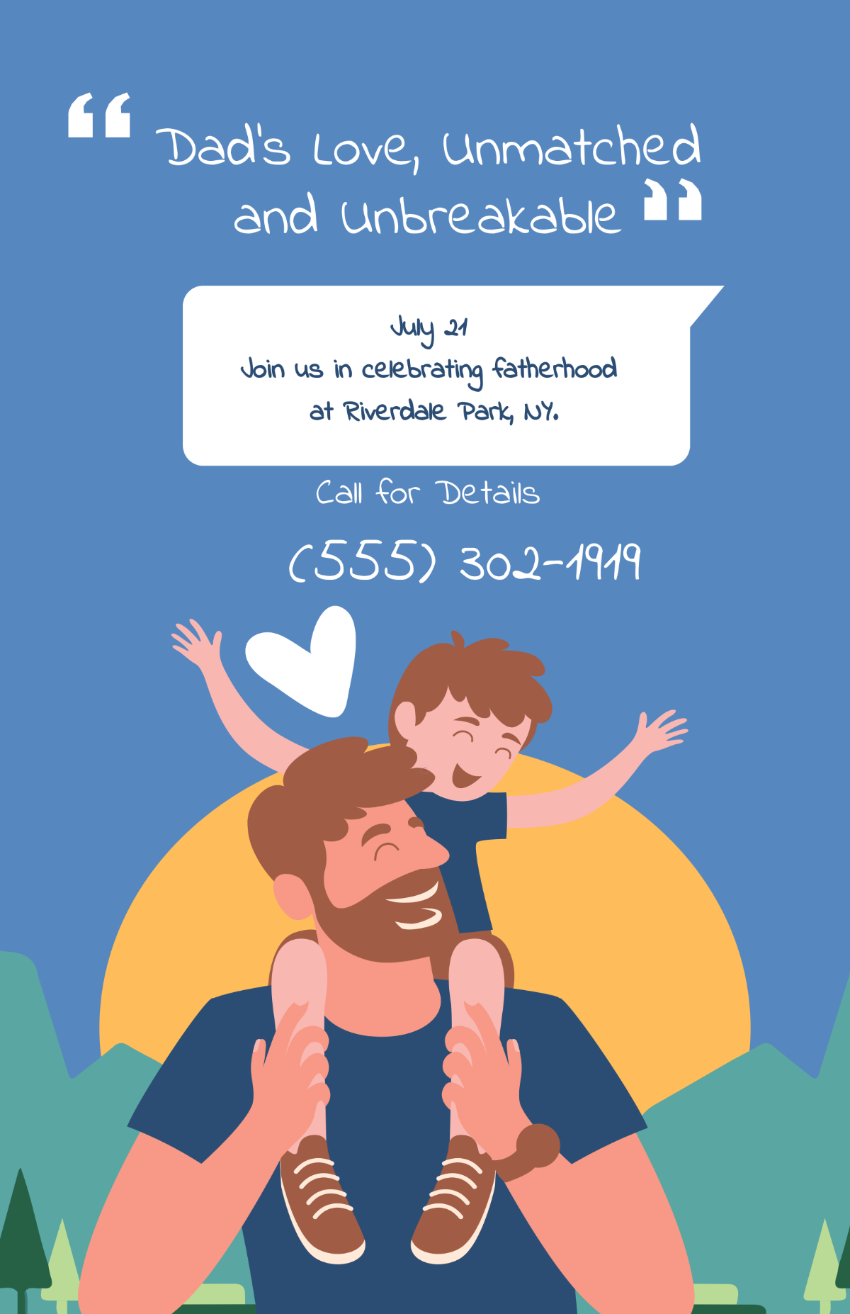 Free Editable Father Love Poster Template