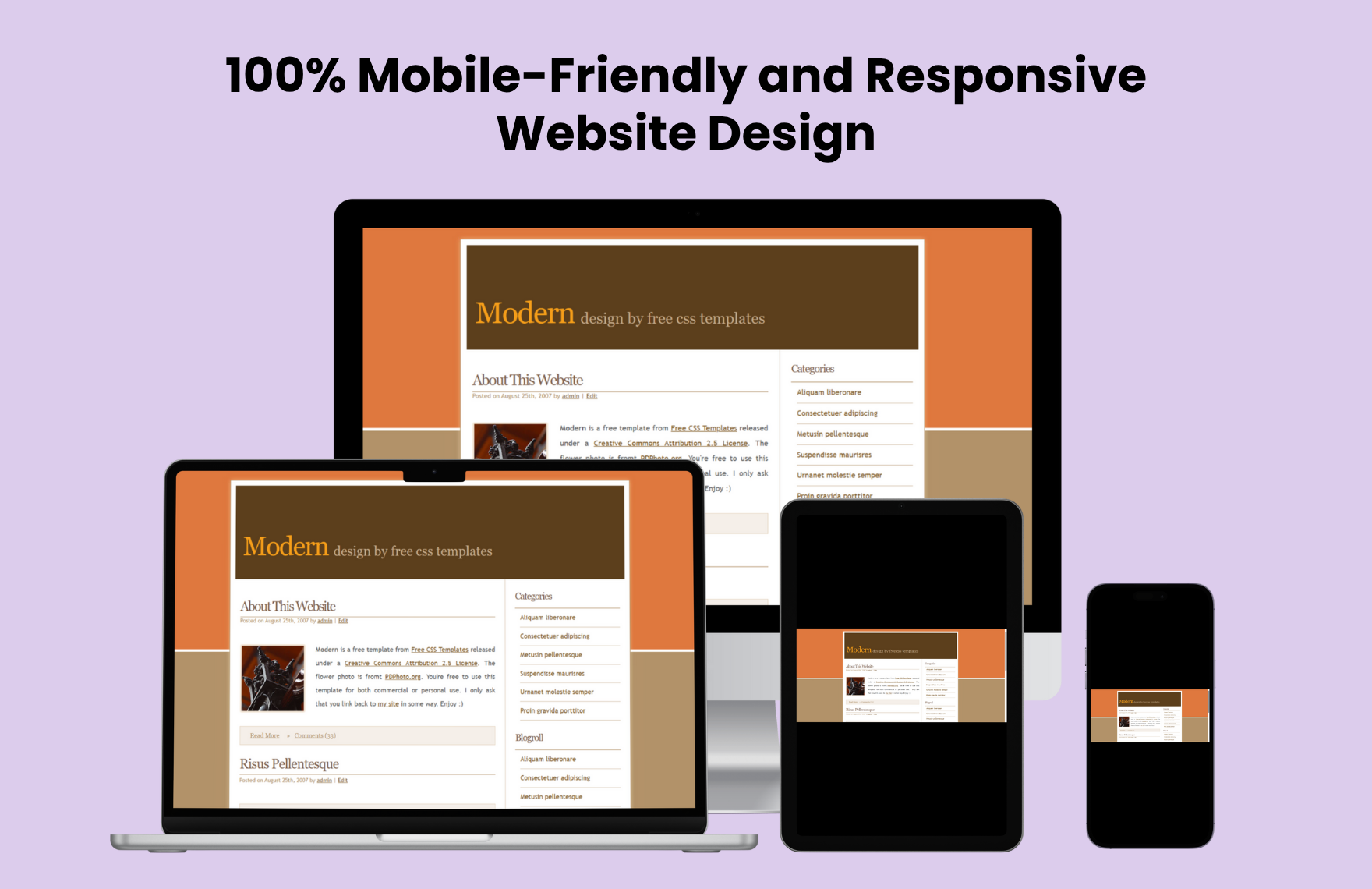 Free Modern PHP Website