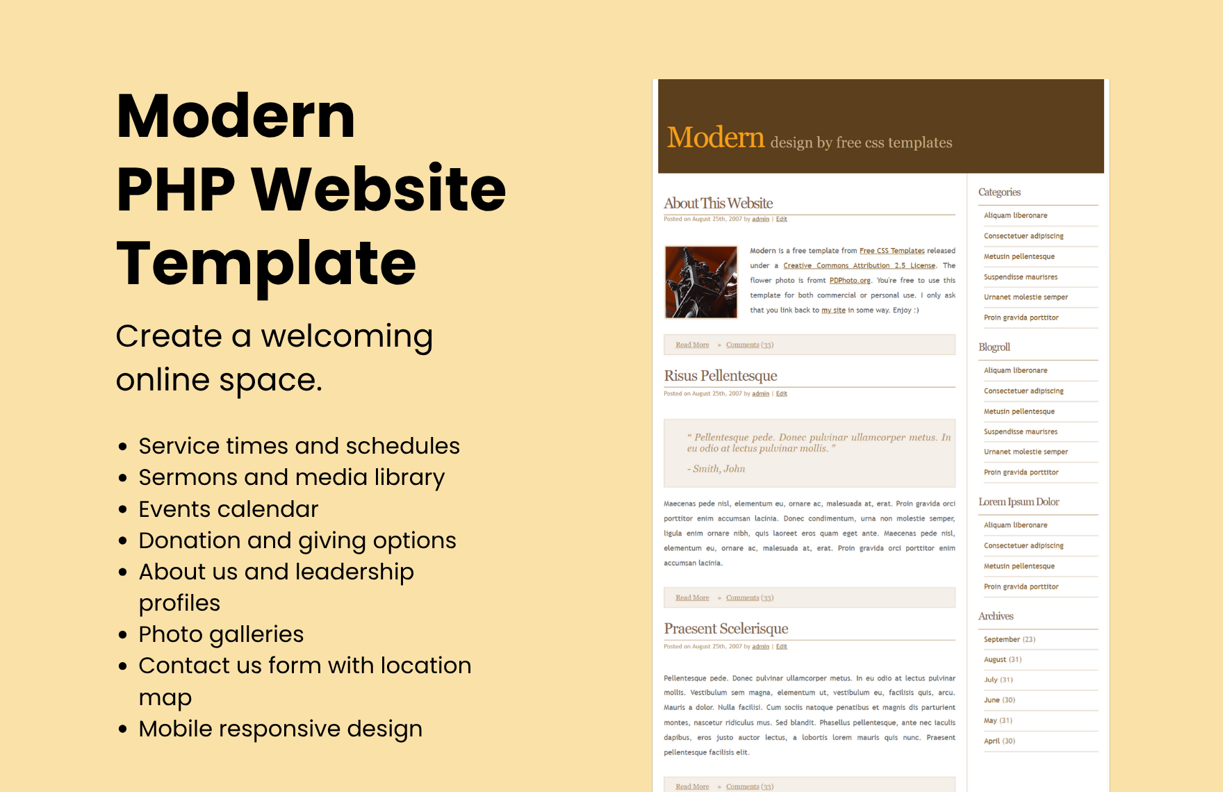 Free PHP Templates to Edit Online - Free Modern Php Website Jhvil