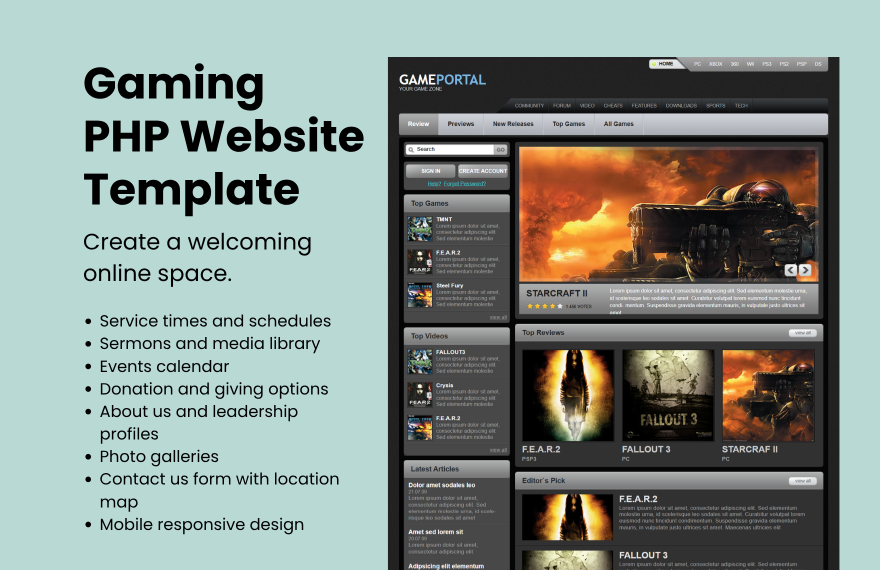 Free Gaming PHP Website in PHP to Download