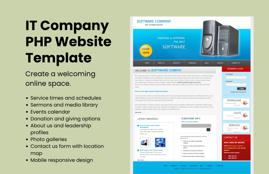 Free IT Company PHP Website in PHP to Download