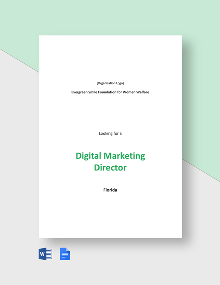Junior Digital Marketing Job Description Template Free PDF Google