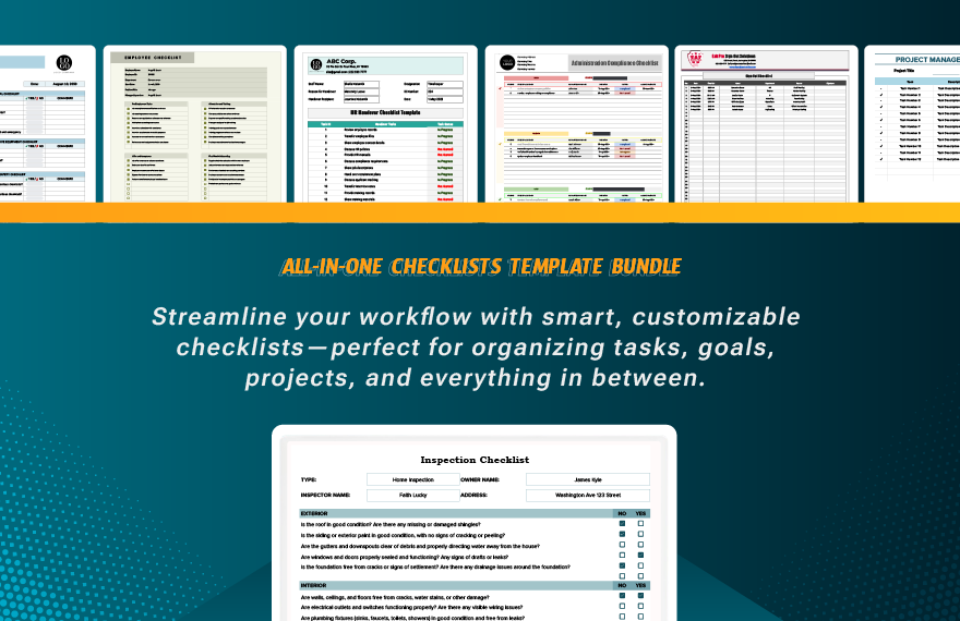 All-in-One Checklists Template Bundle