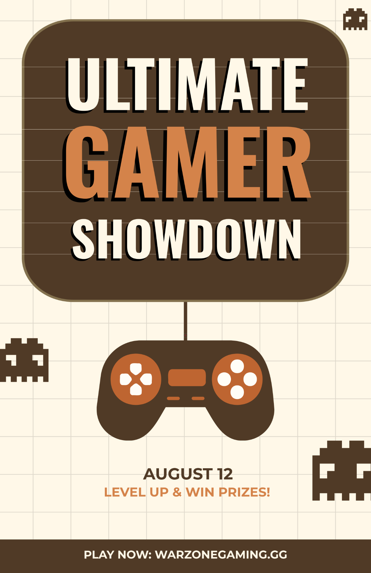 Free Vintage Gaming Poster Template to Edit Online