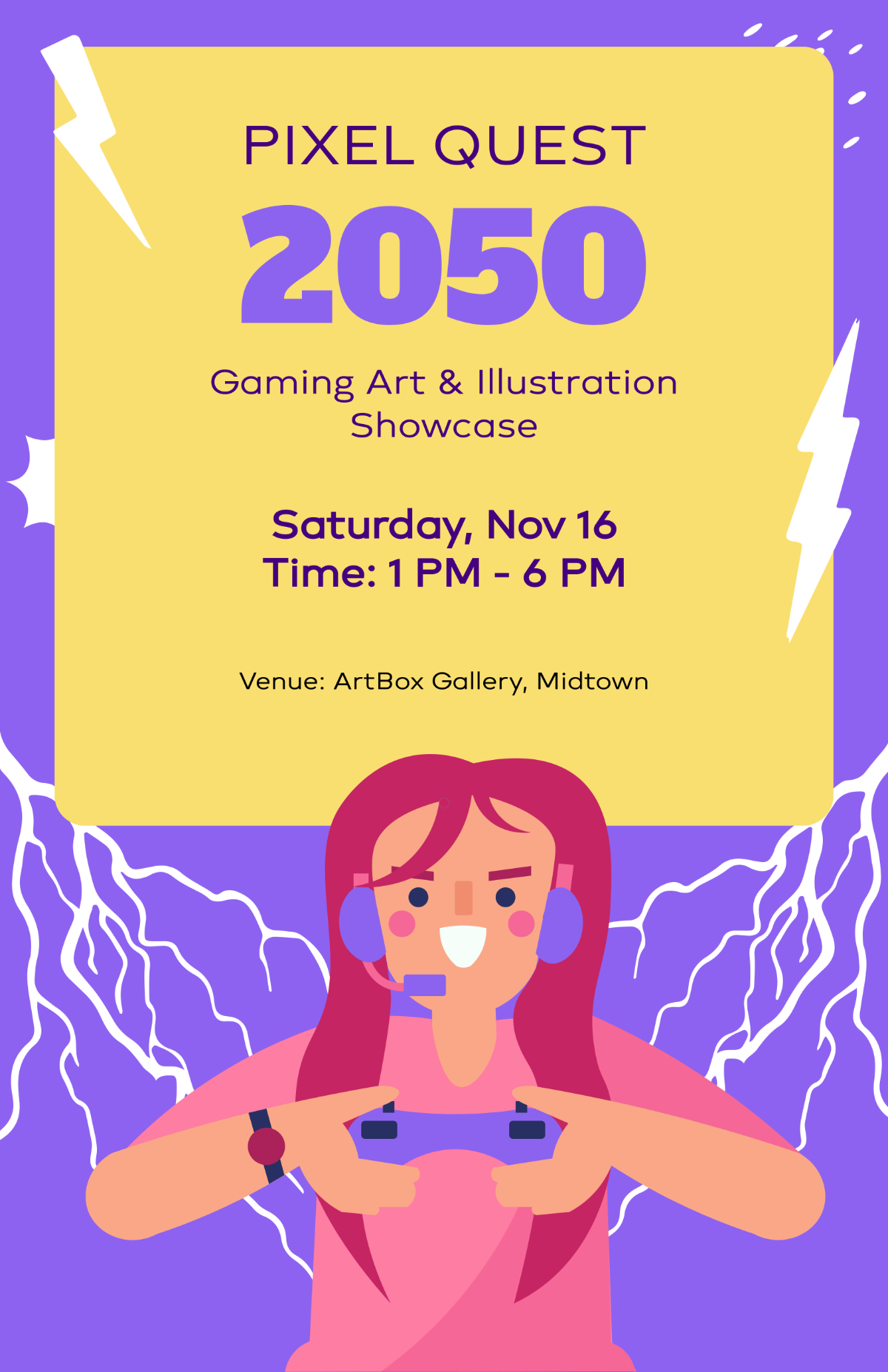 Free Digital Gaming Poster Template to Edit Online