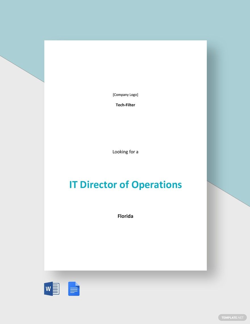 IT Director of Operations Job Description Template