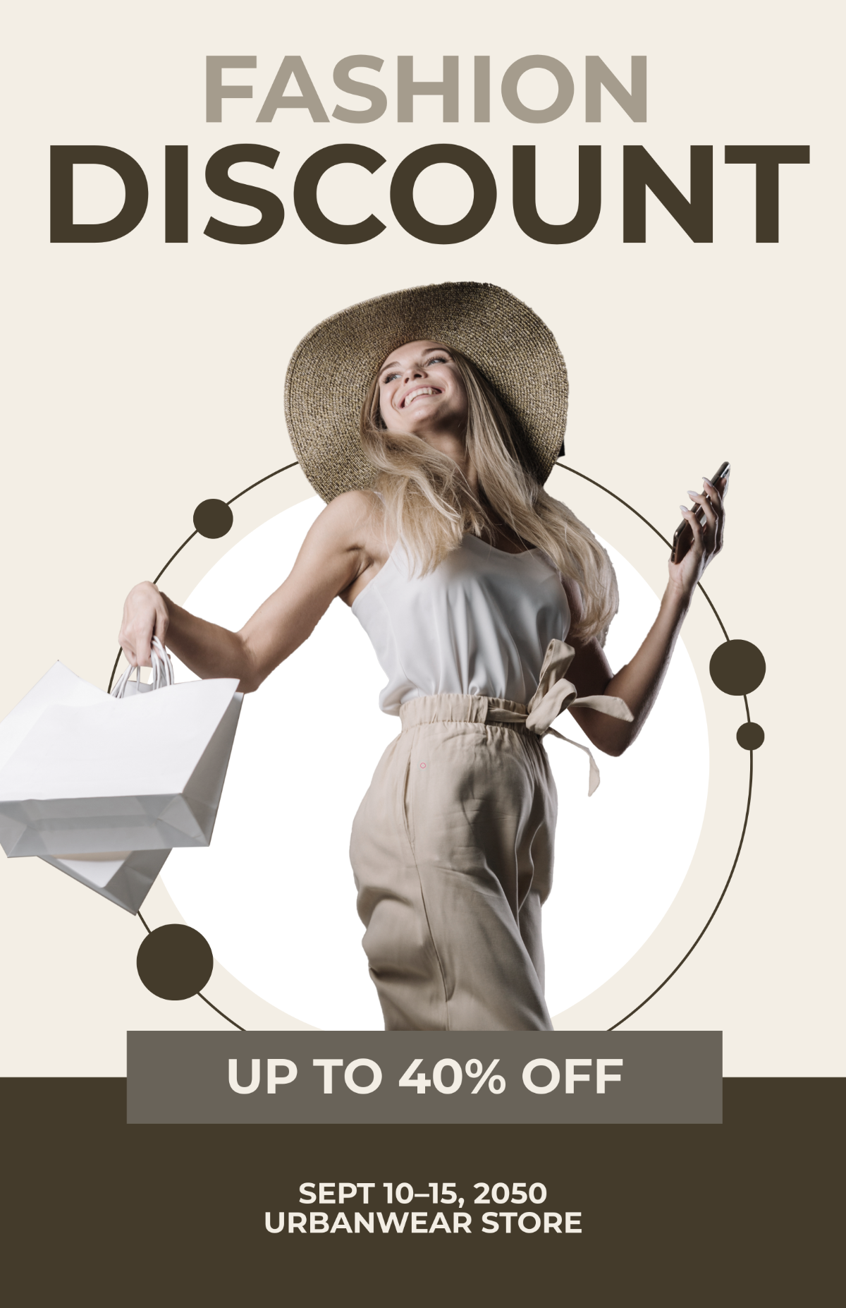 Free Modern Fashion Discount Poster Template to Edit Online