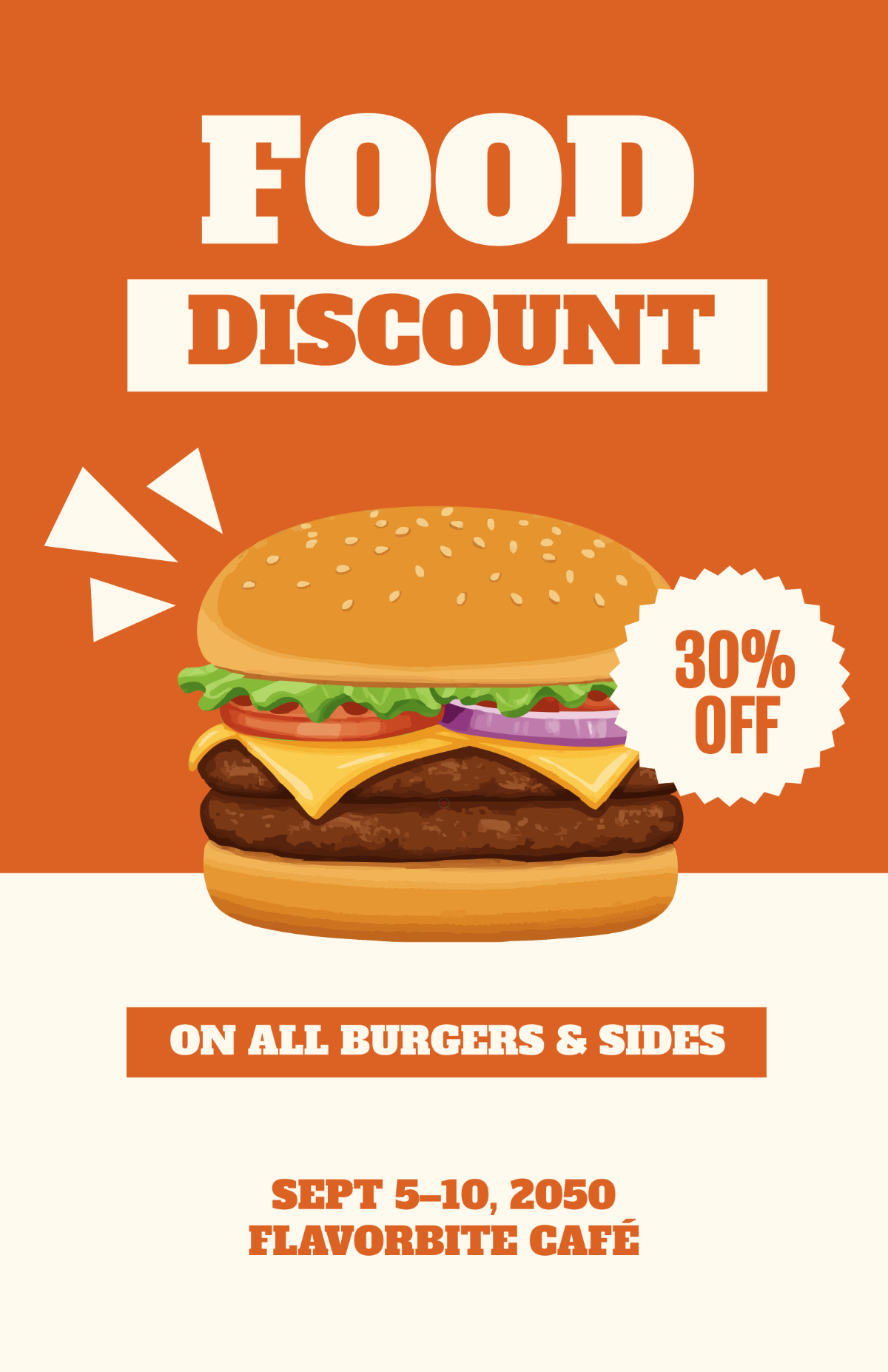 Free Food Discount Poster Template to Edit Online