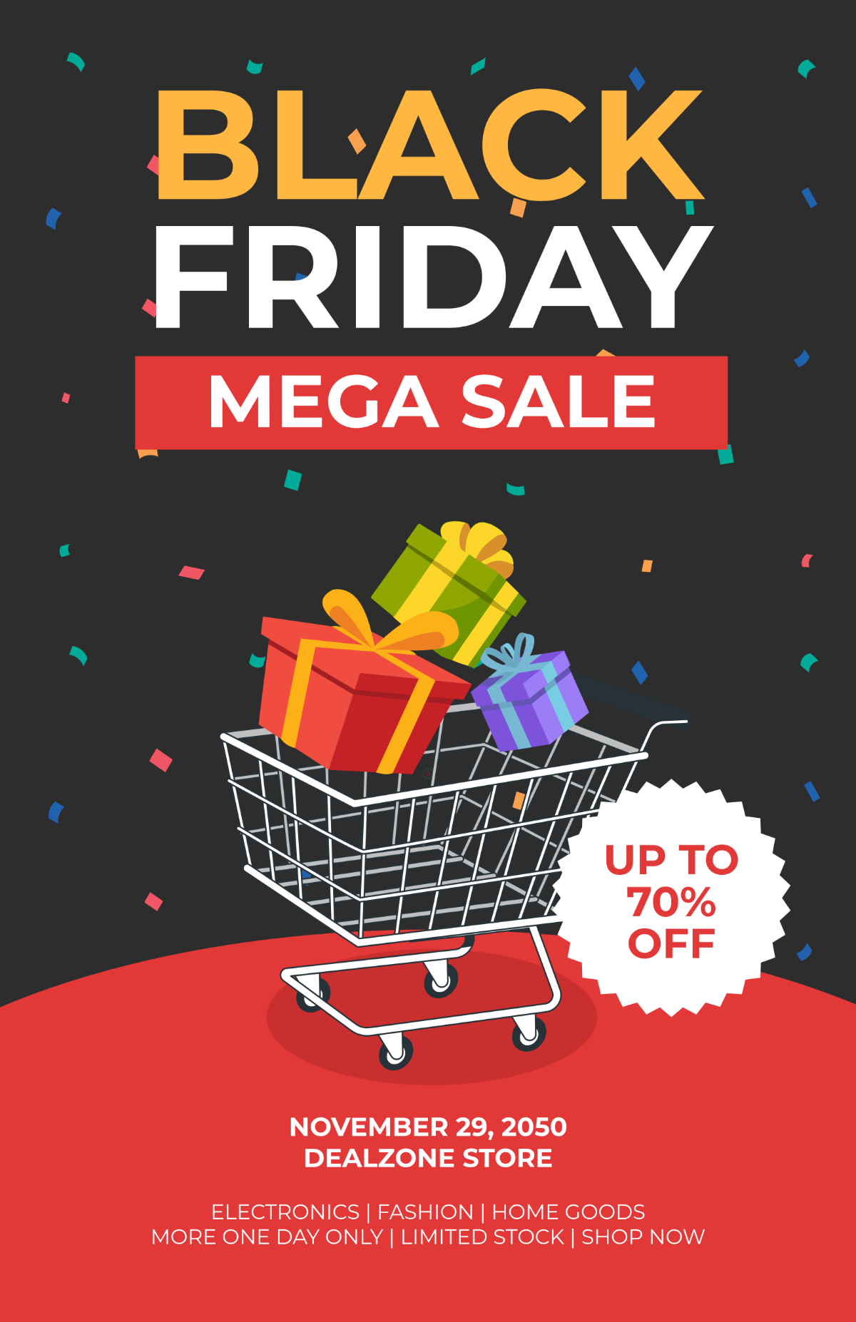 Free Black Friday Discount Poster Template to Edit Online