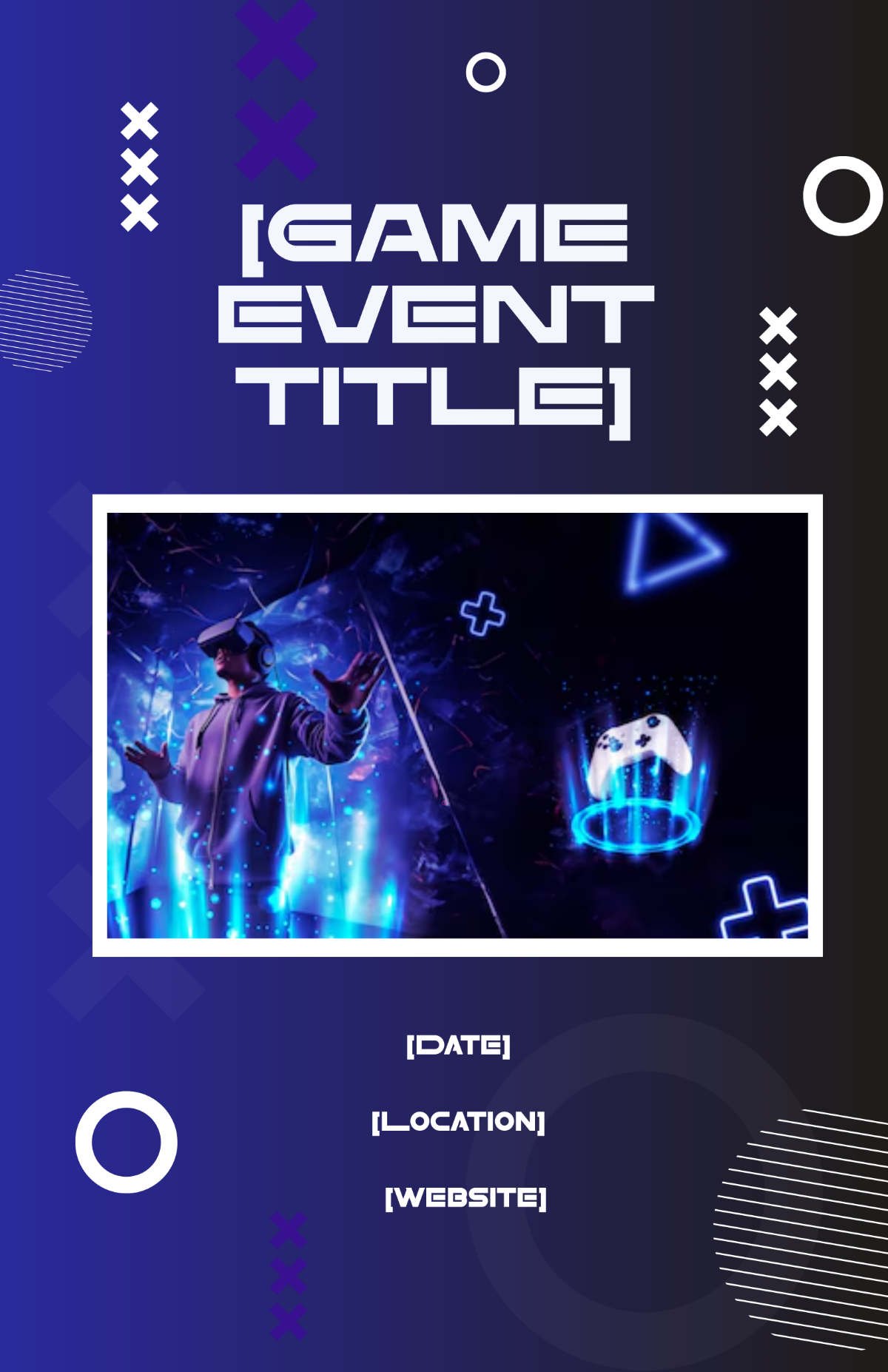 Free Blank Gaming Competition Poster Template to Edit Online