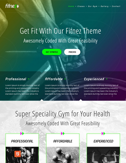 Free Gym HTML5/CSS3 Website Template