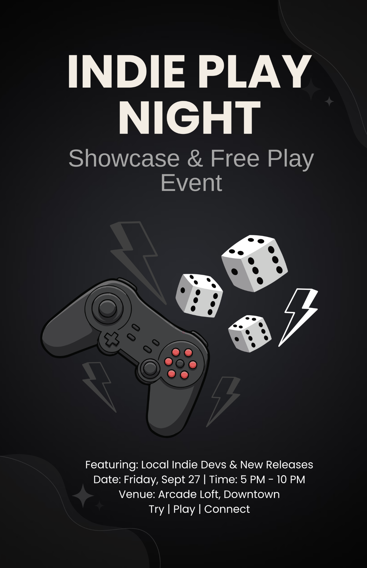 Free Indie Gaming Poster Template to Edit Online