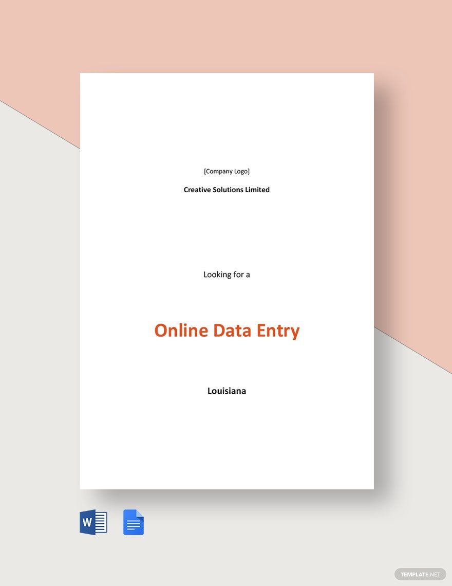 Free Online Data Entry Job Description Template