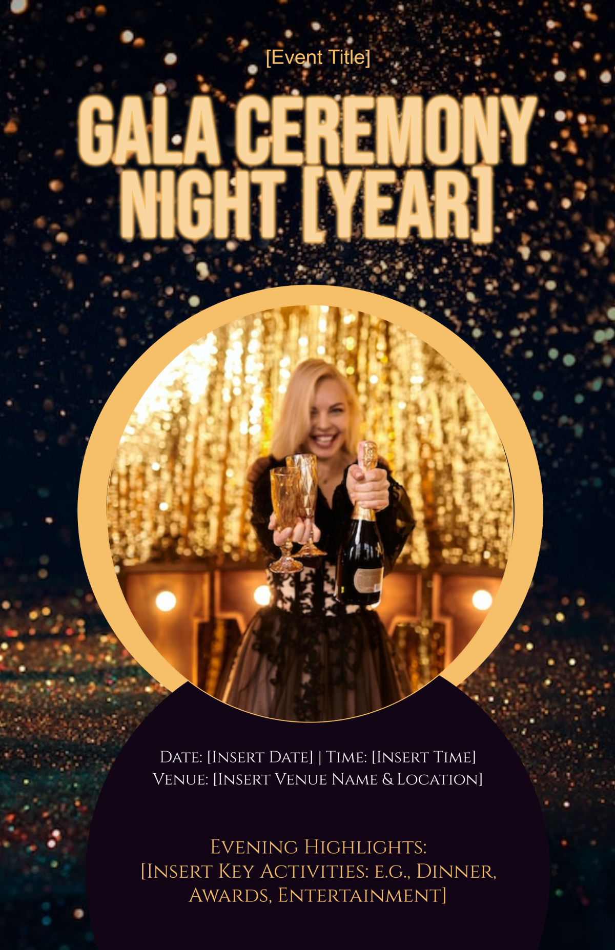 Blank Gala Ceremony Night Poster Template