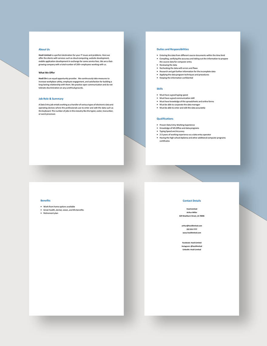 Free Sample Data Entry Job Description Template Download In Word 