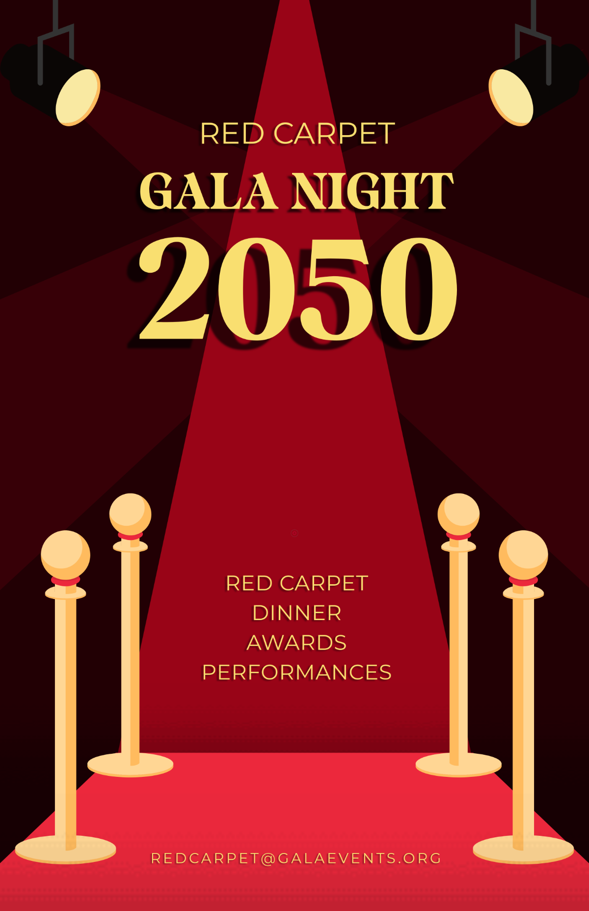 Free Red Carpet Gala Night Poster to Edit Online