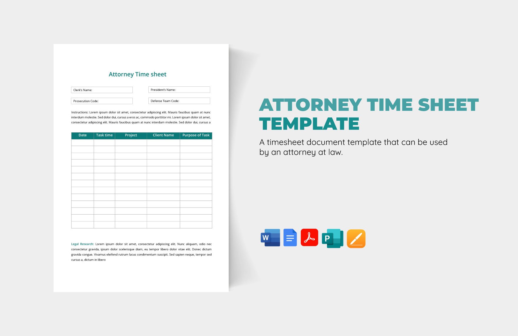 Attorney Time Sheet Template