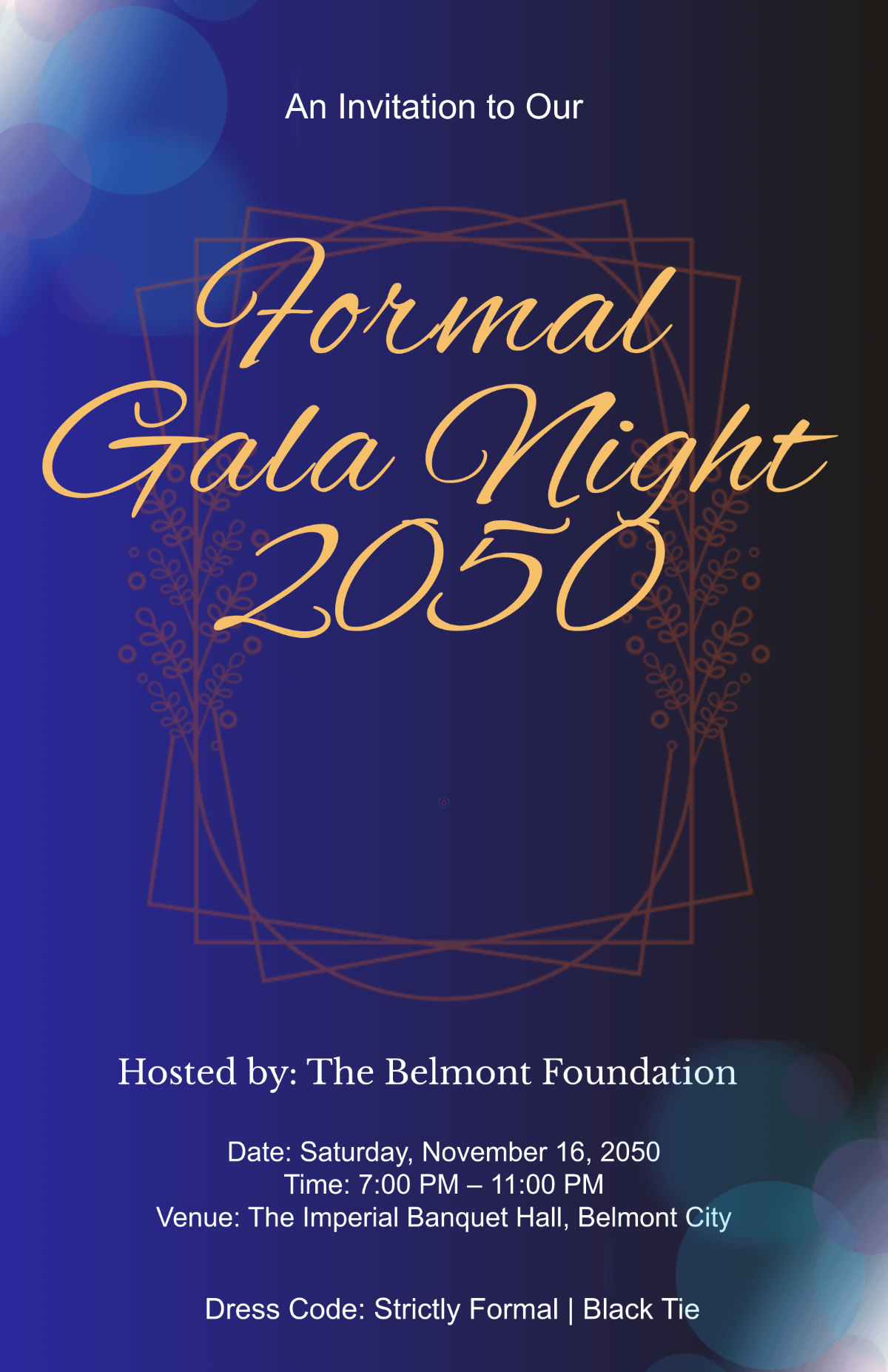 Free Formal Gala Night Poster Design Template to Edit Online