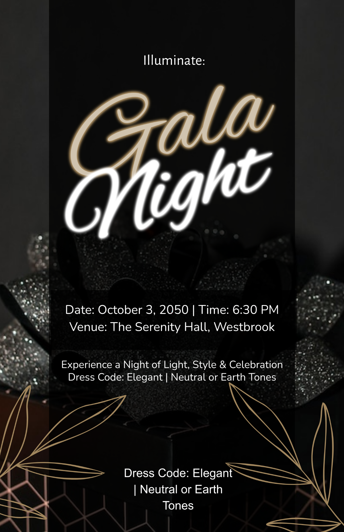 Free Aesthetic Gala Night Advertising Poster Template to Edit Online