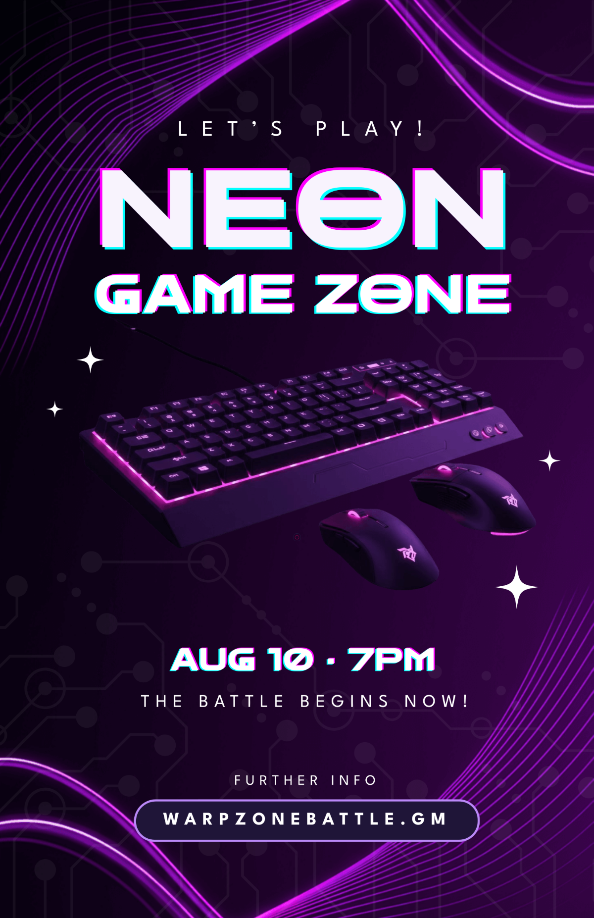 Free Neon Gaming Poster Template to Edit Online