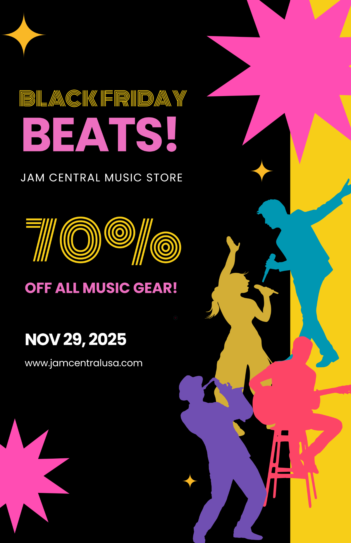 Free Colorful Black Friday Music Poster Template