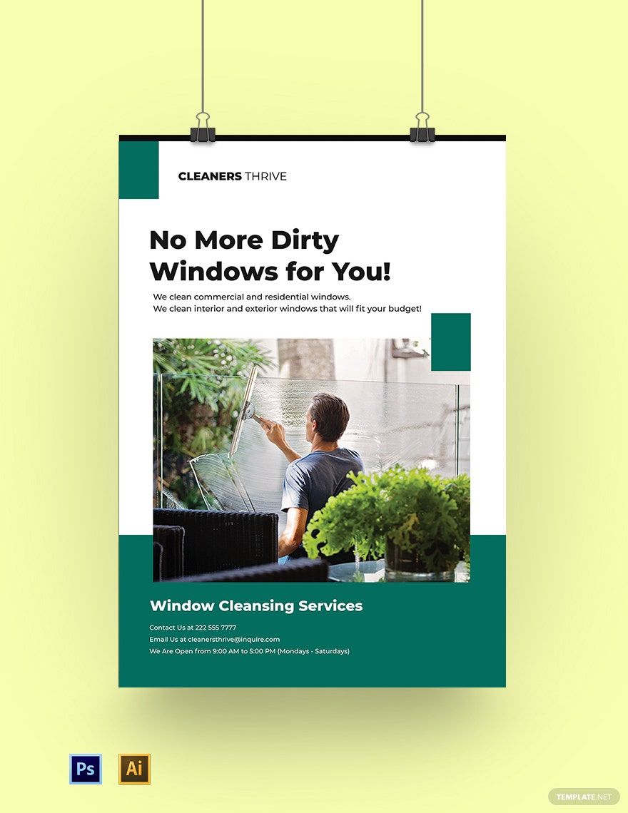 Window Cleaning Services Poster Template