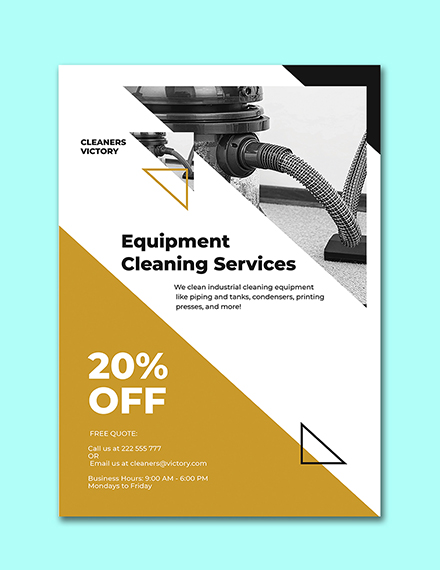 Free Equipment Cleaning Service Poster Template to Edit Online