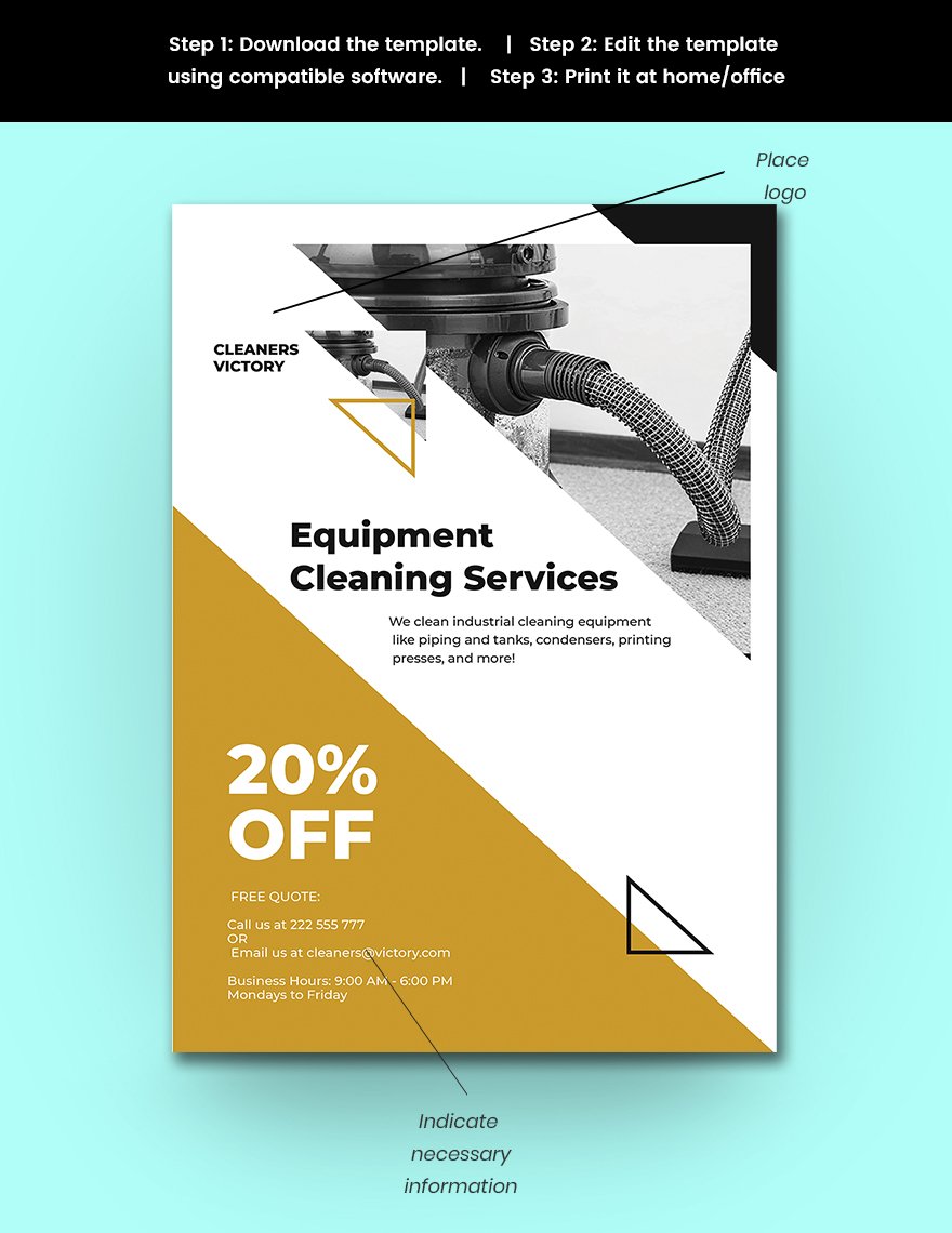 Equipment Cleaning Service Poster Template
