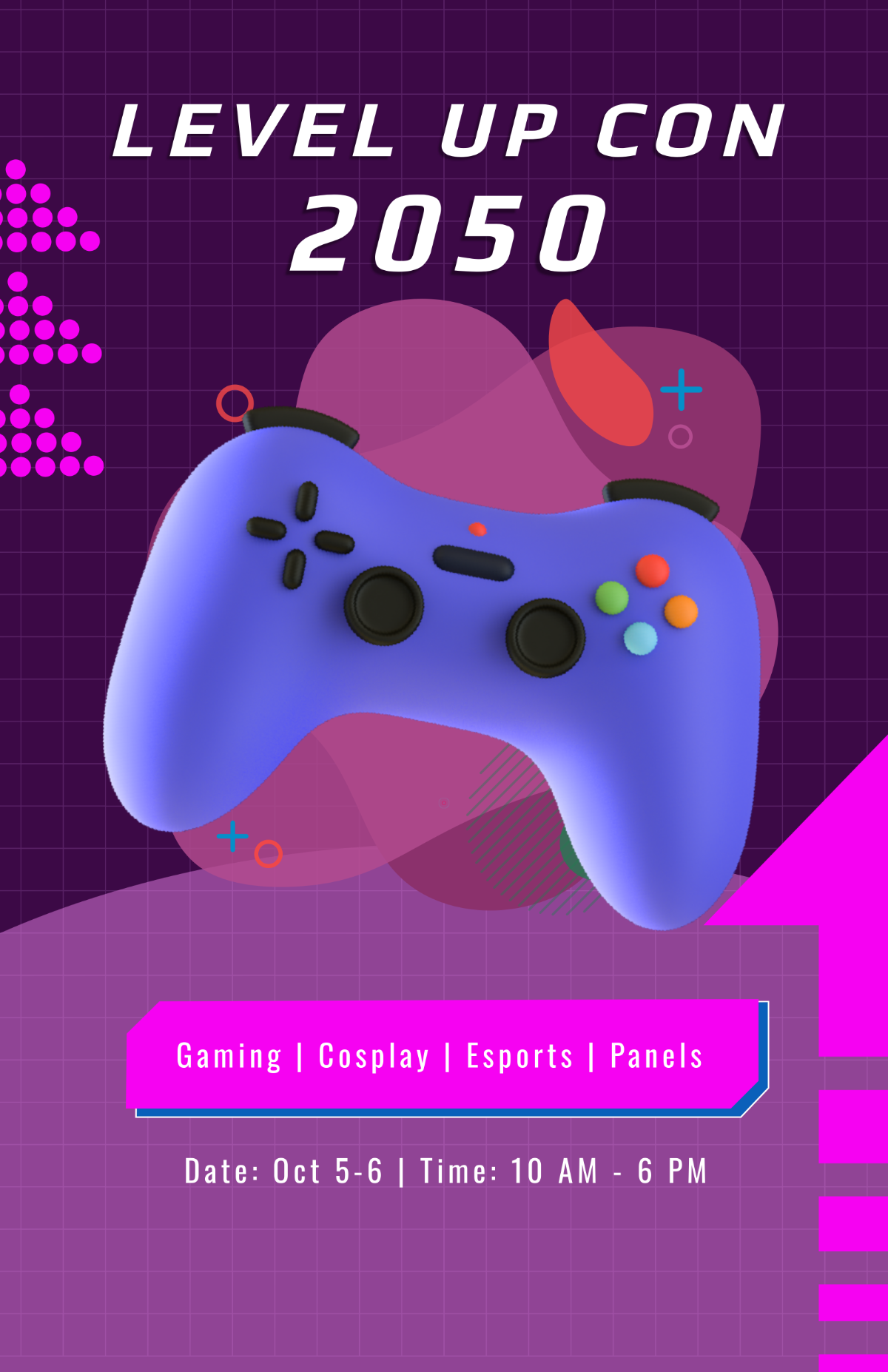 Free Gaming Convention Poster Template to Edit Online