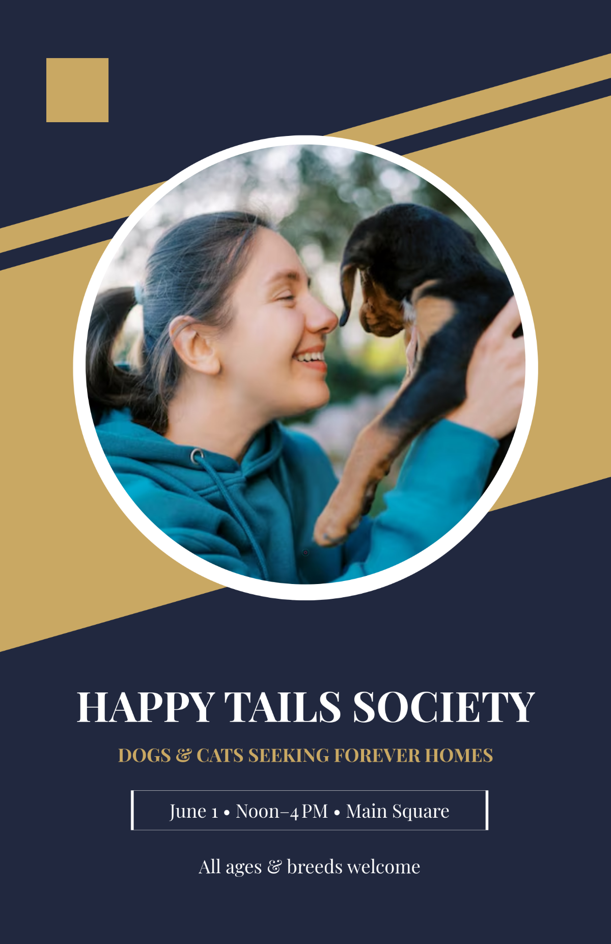 Free Professional Dog and Cat Adoption Poster Template to Edit Online
