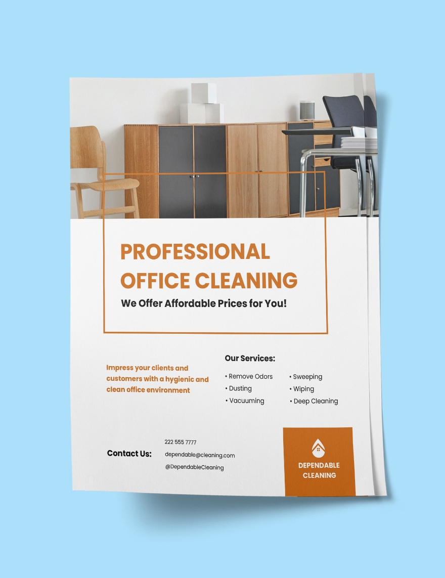 Office Cleaning Service Flyer Editable