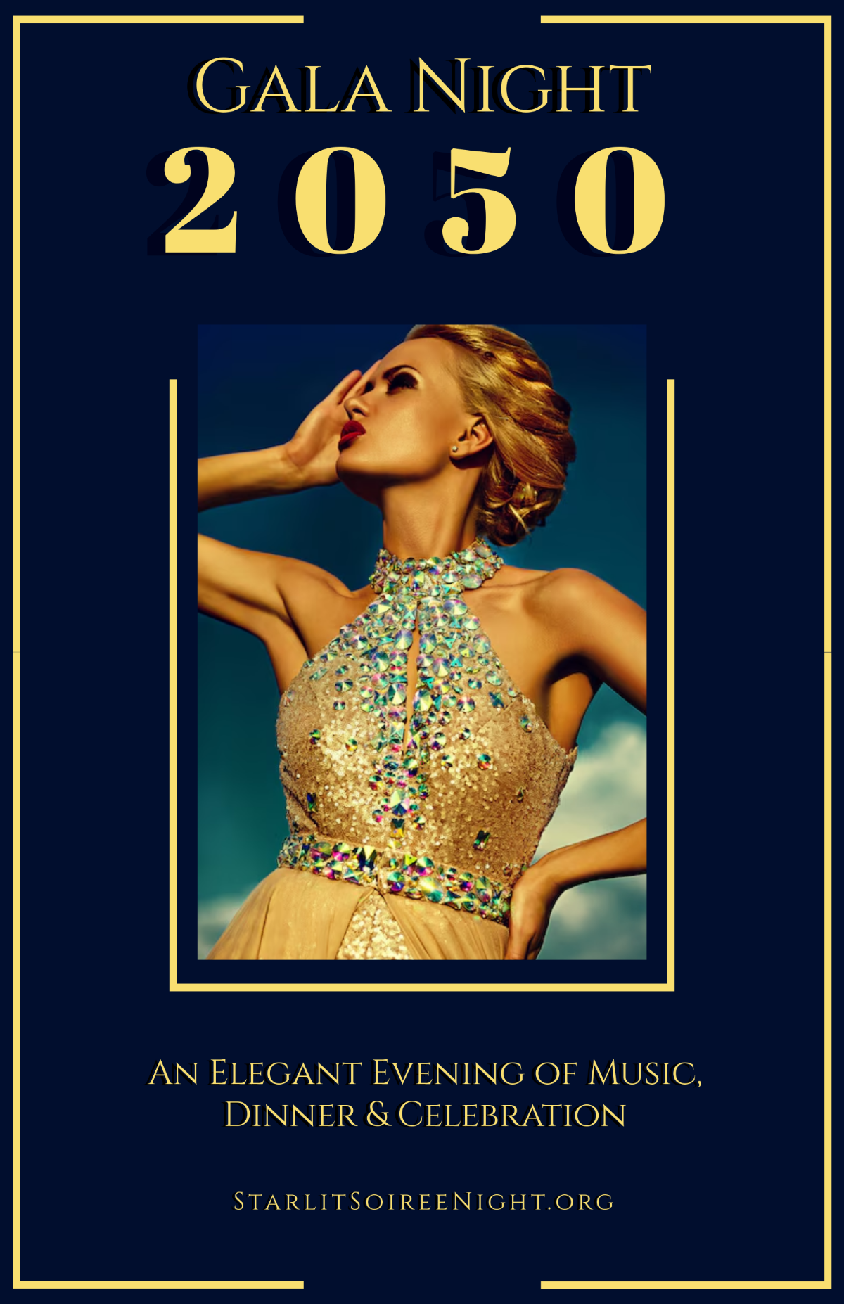 Free Minimalist Gala Night Poster to Edit Online