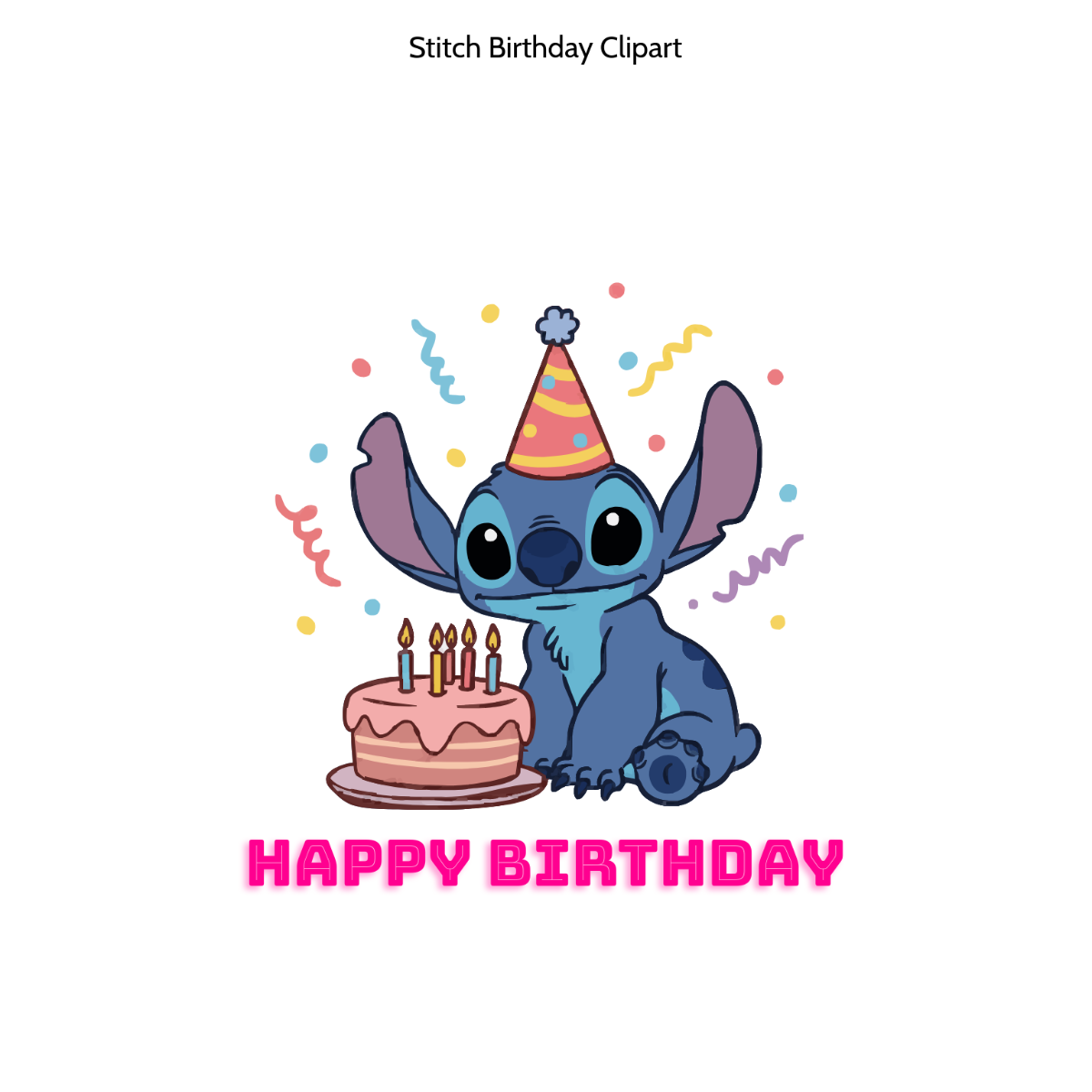 Free Stitch Birthday Clipart to Edit Online