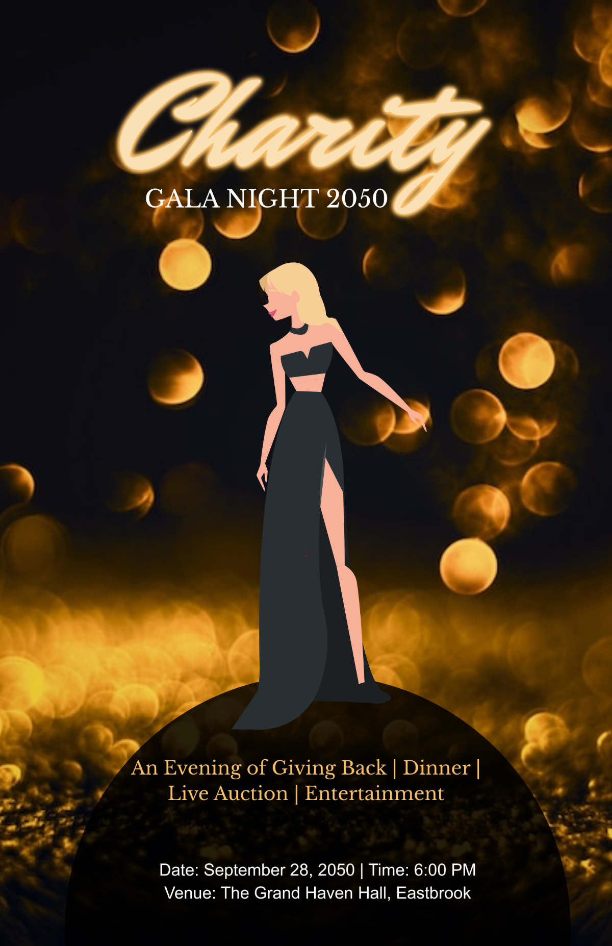 Free Charity Gala Night Poster Template to Edit Online