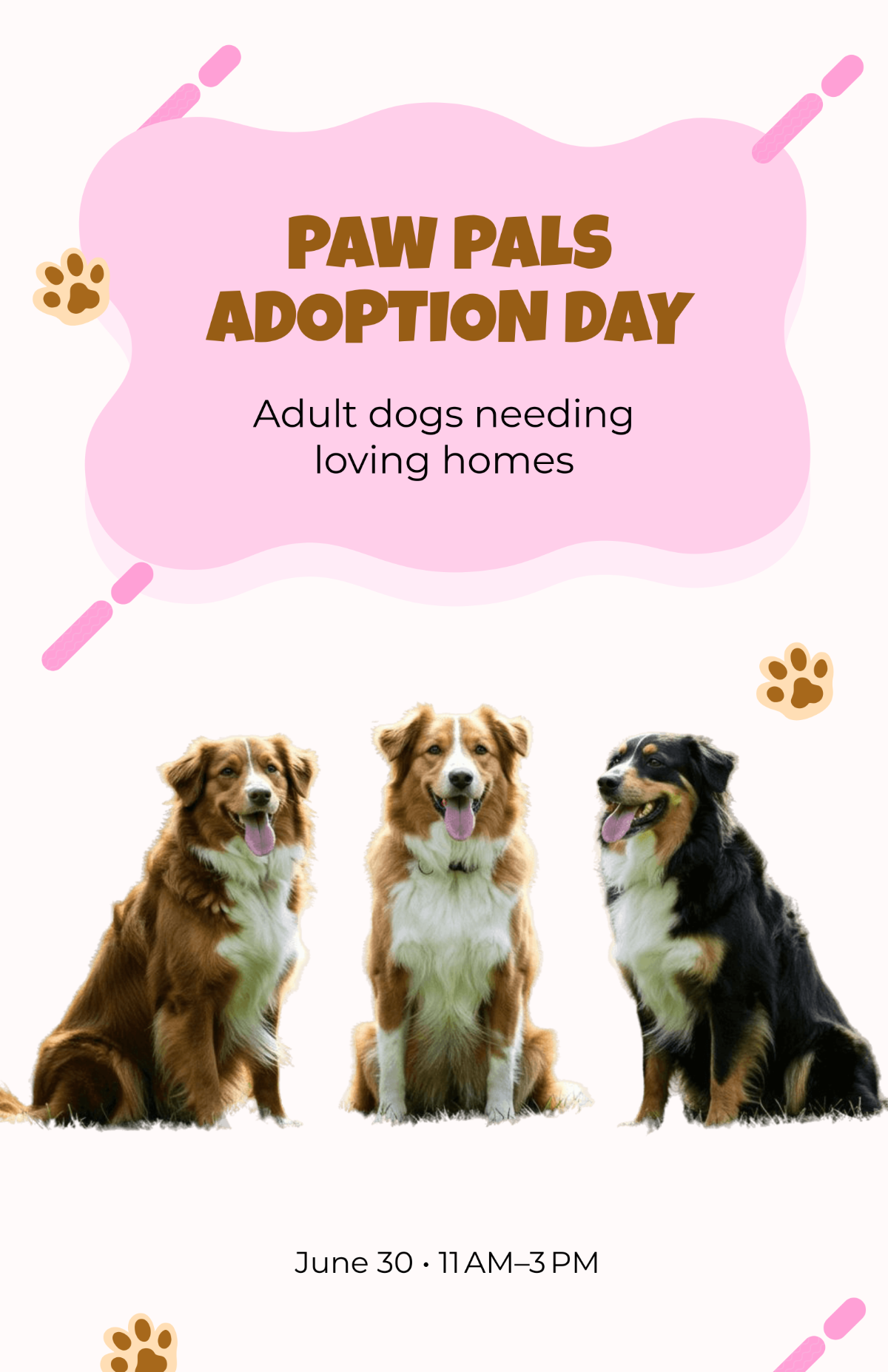Free Dog Adoption Poster Template to Edit Online