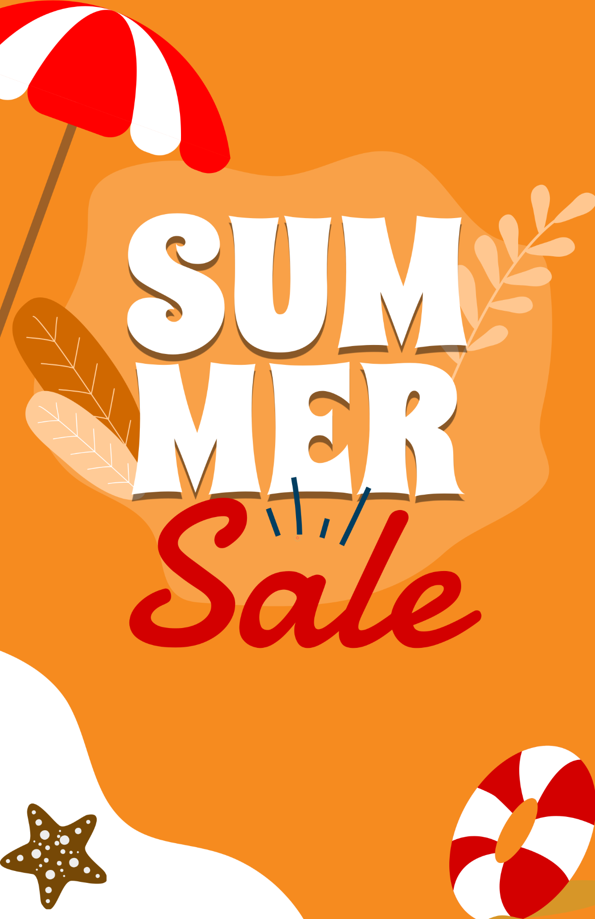 Free Summer Background Discount Poster Template to Edit Online