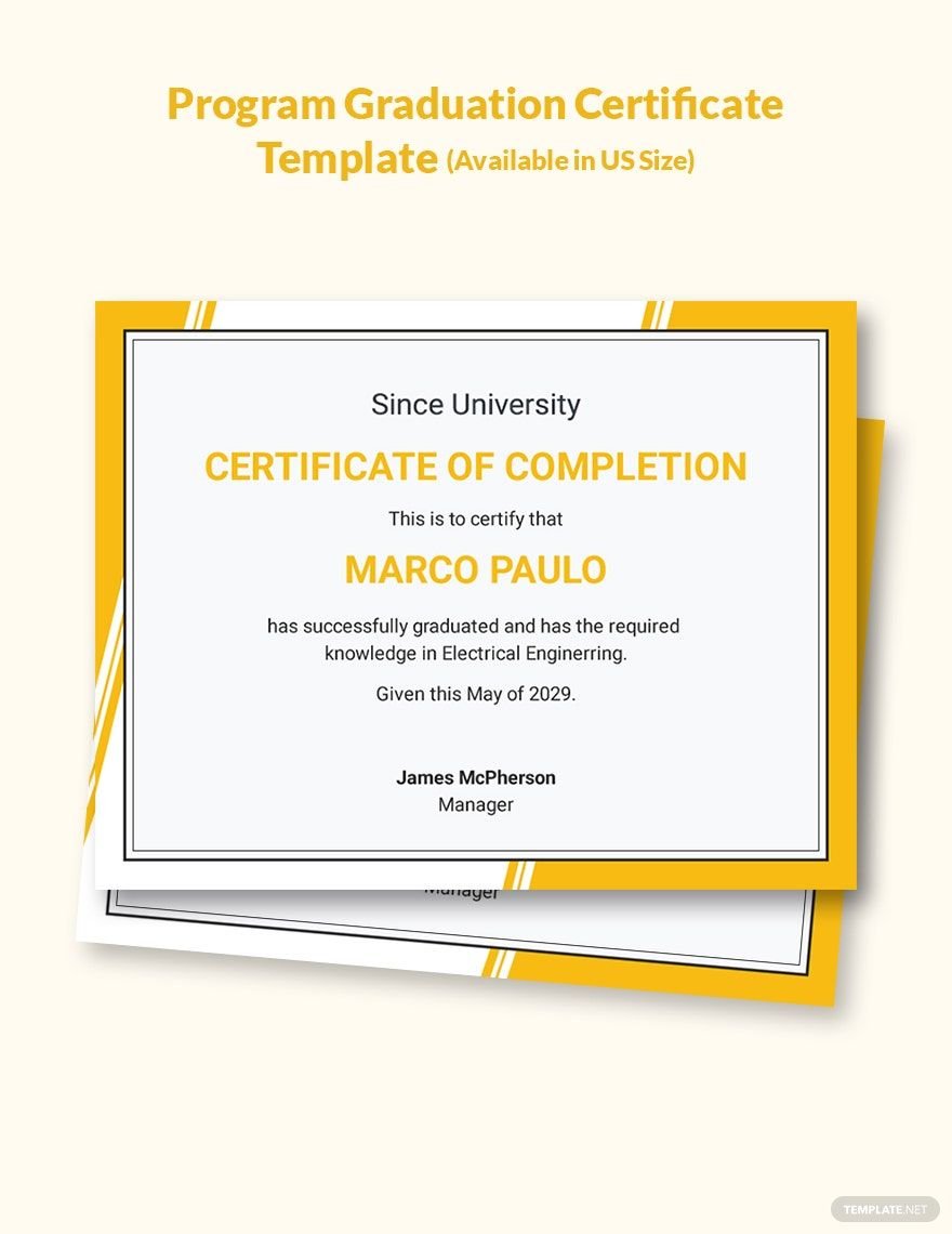 Program Graduation Certificate Template in Word, Google Docs, Apple Pages, Publisher
