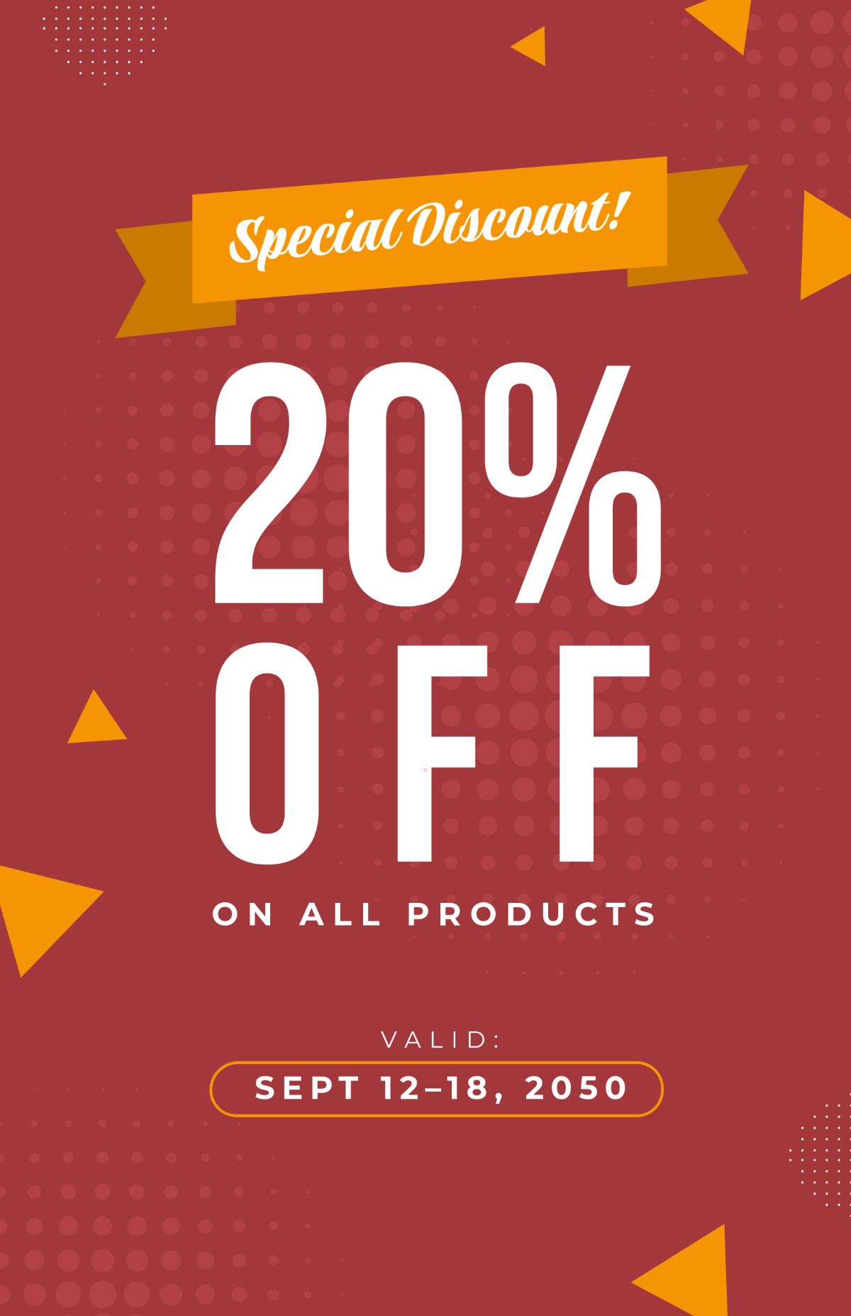 Free Simple Discount Offer Poster Template to Edit Online