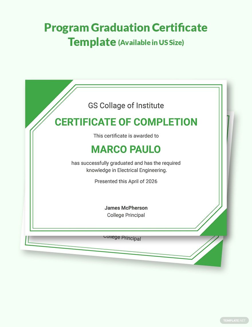 Certificate of Training Ceremony College Graduate Template