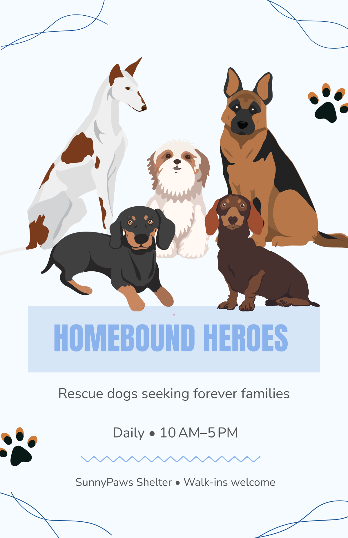 Free Dog Adoption Poster Template to Edit Online