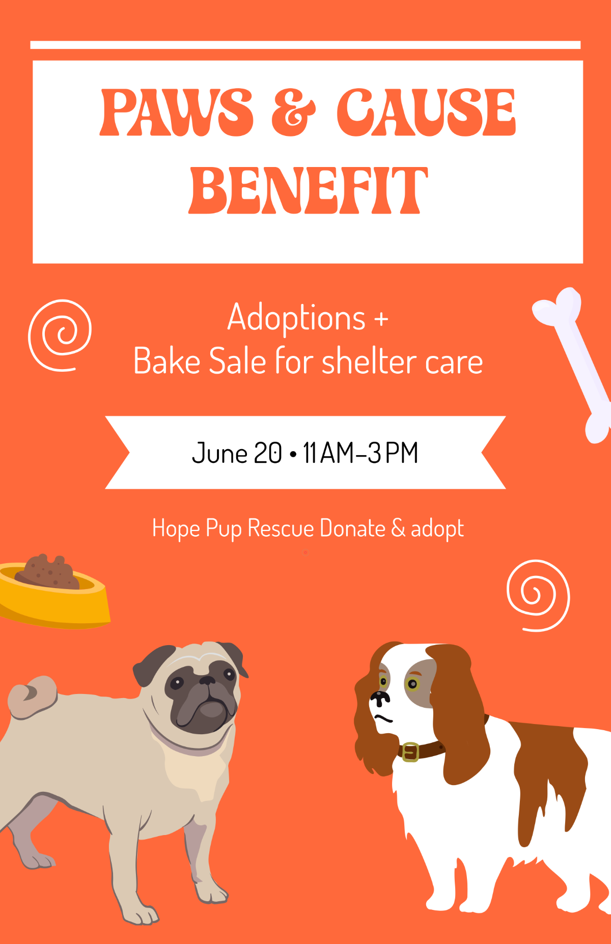 Free Dog Adoption Fundraiser Poster Template to Edit Online