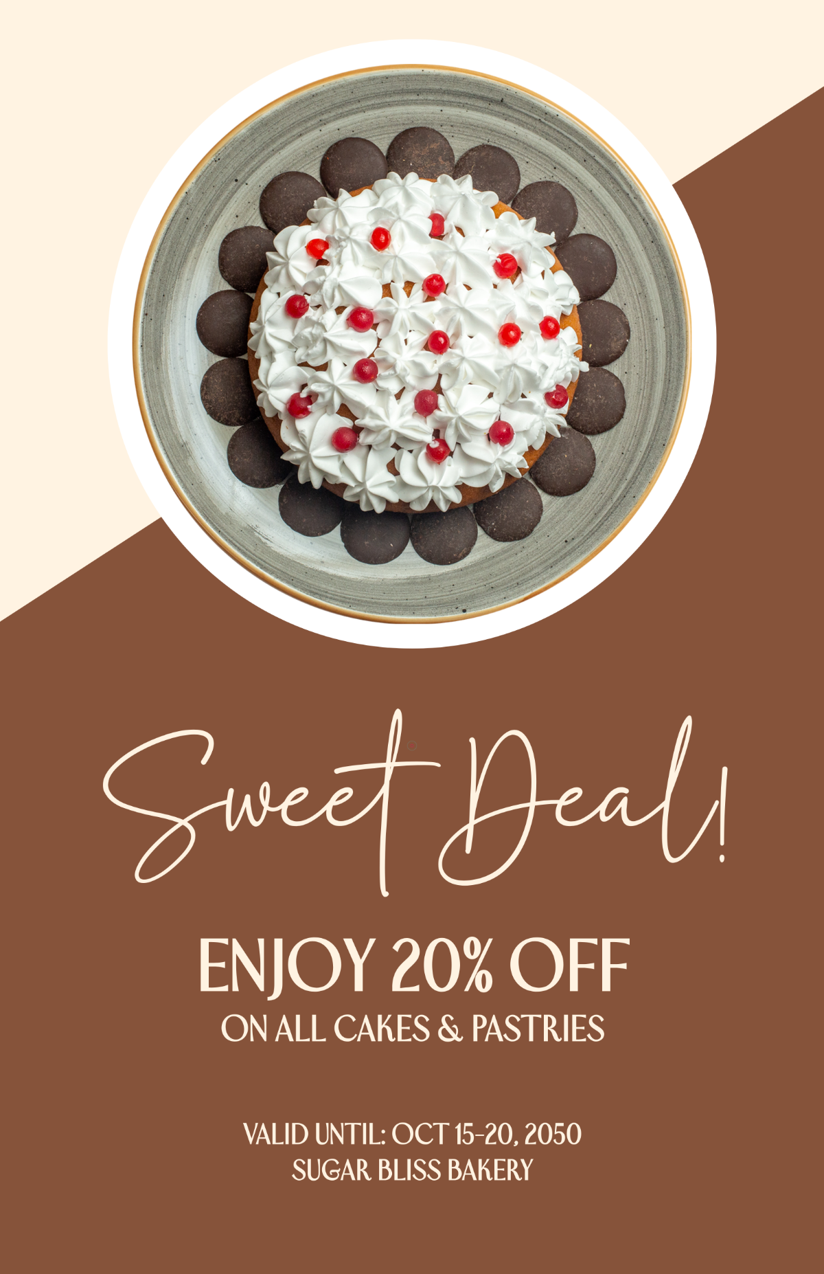 Free Cake Discount Poster Template to Edit Online