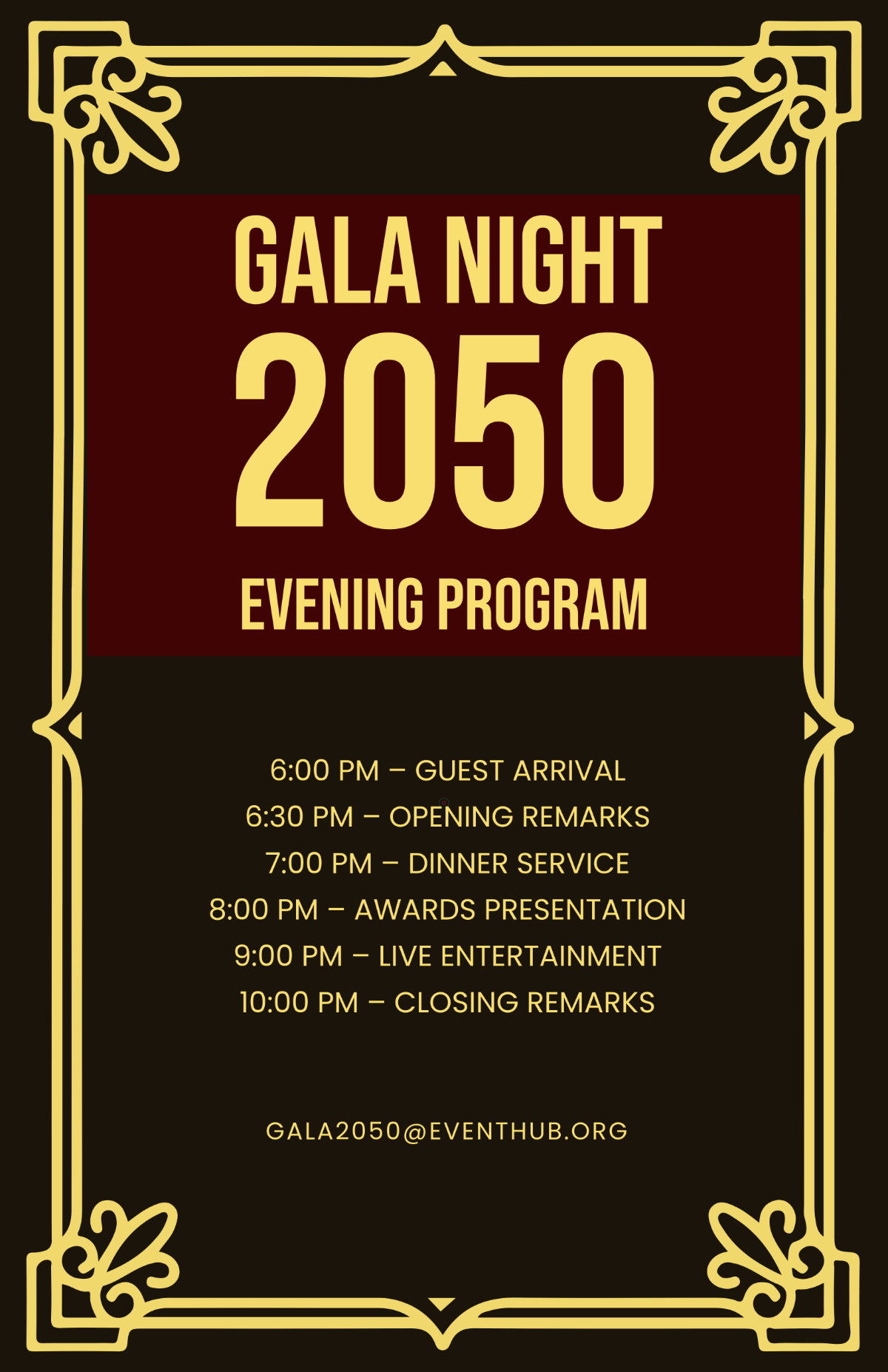 Free Gala Night Program Poster to Edit Online