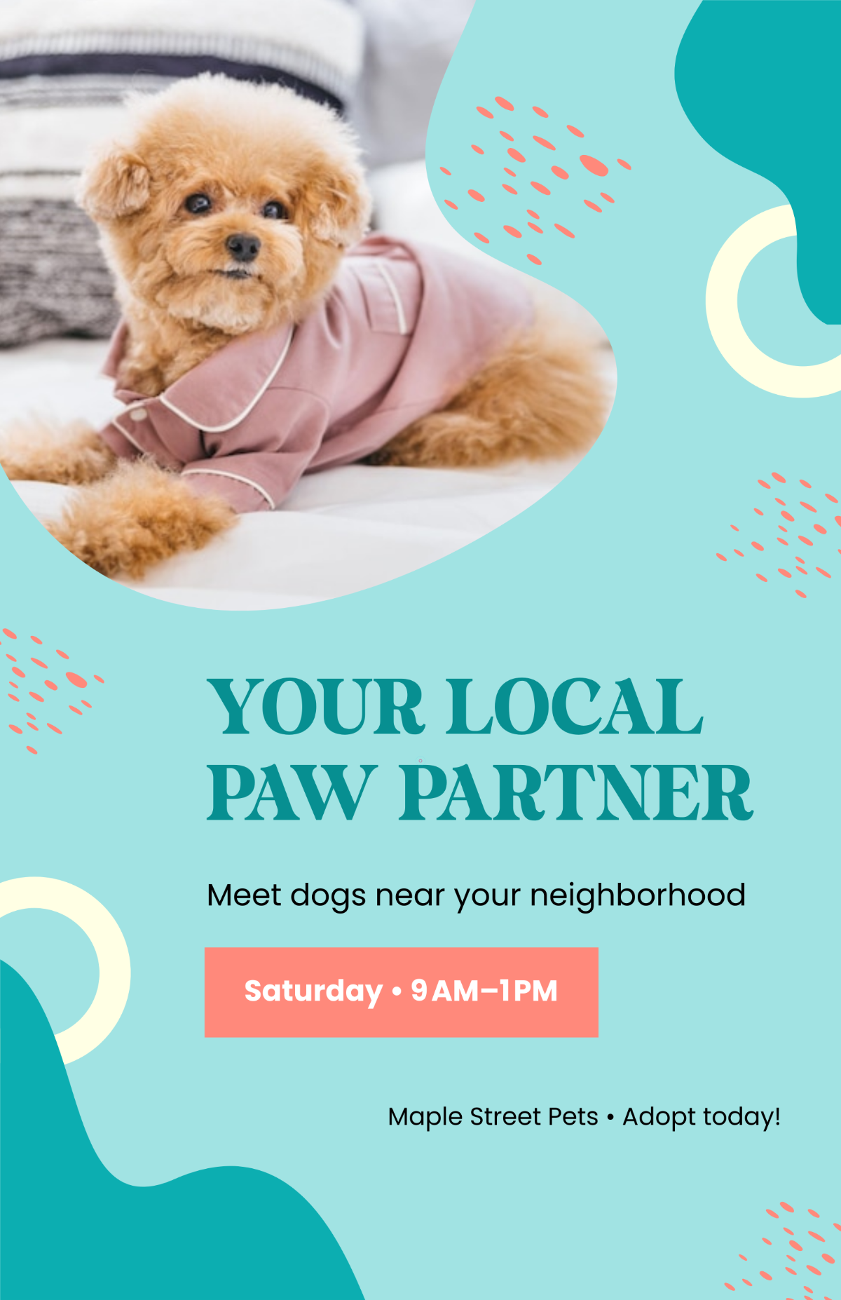 Free Dog Adoption Near Me Poster Template to Edit Online