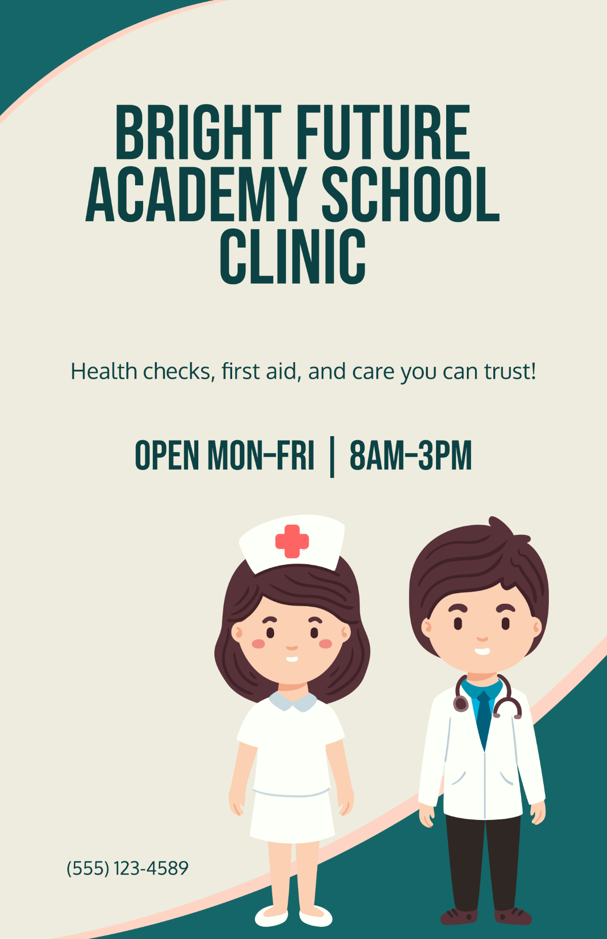 Free School Clinic Poster Template to Edit Online