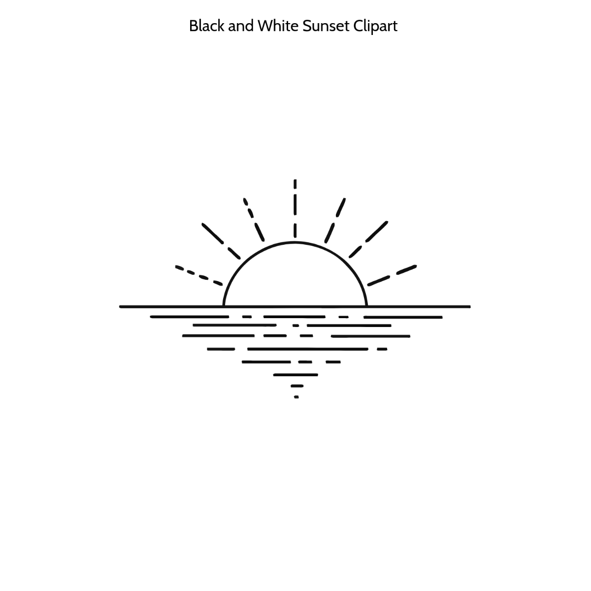 Free Black and White Sunset Clipart to Edit Online
