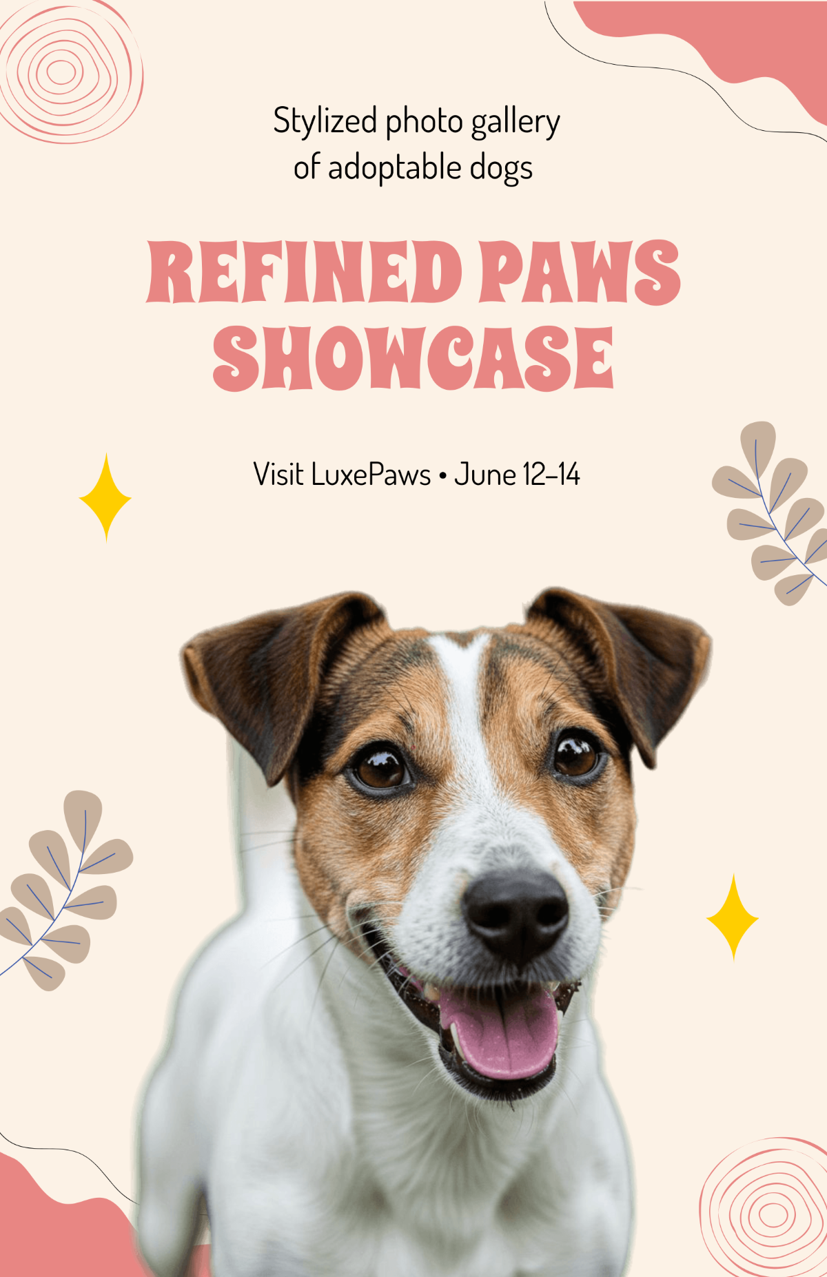 Free Aesthetic Pet Dog Adoption Poster Template to Edit Online