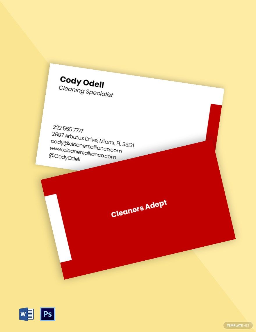 House Cleaning & Maid Services Business Card Template