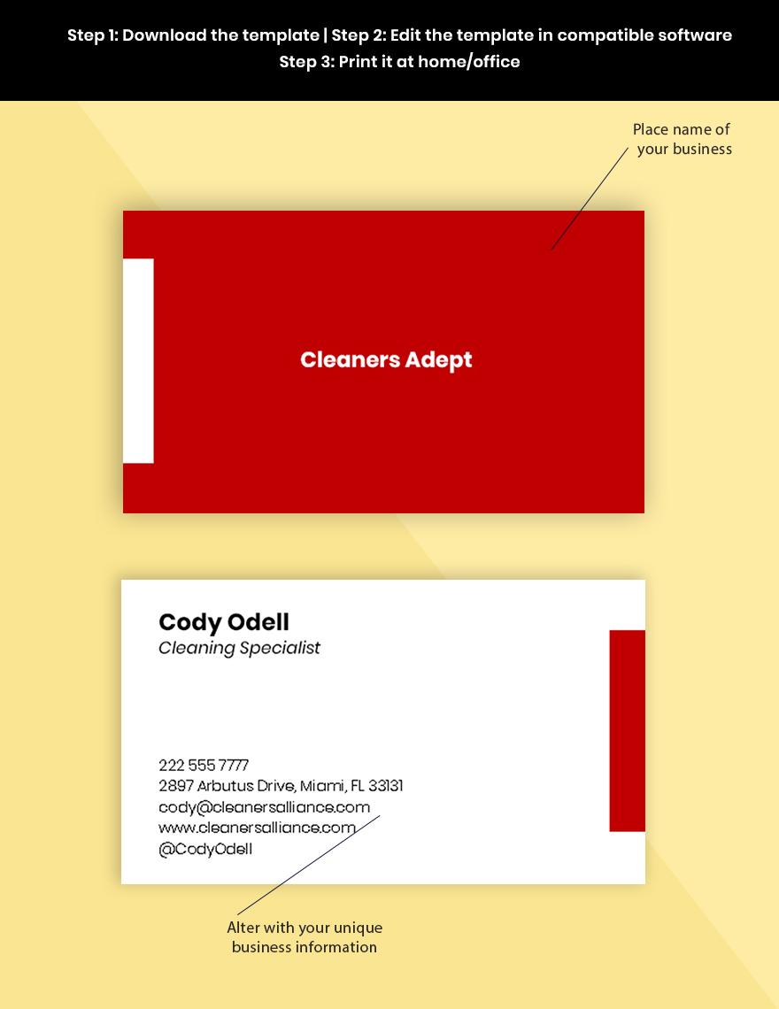 House Cleaning & Maid Services Business Card Template